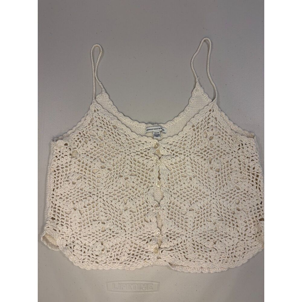 $49 - XS - Festival Lace Cream Sweater Cami - Fairy Core - American Eagle